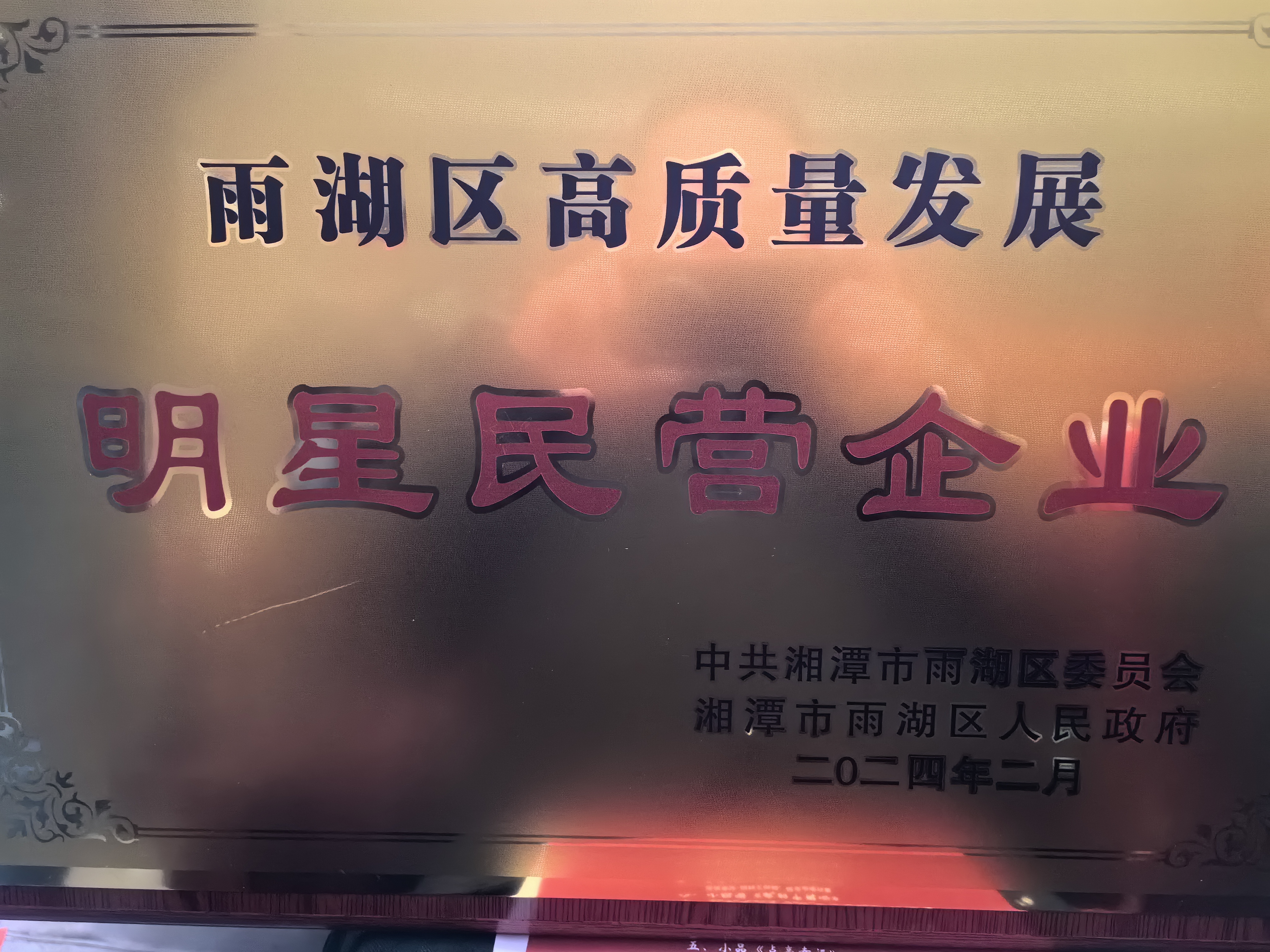 jn体育·（中国）官方网站荣获“雨湖区高质量发展明星民营企业”称号